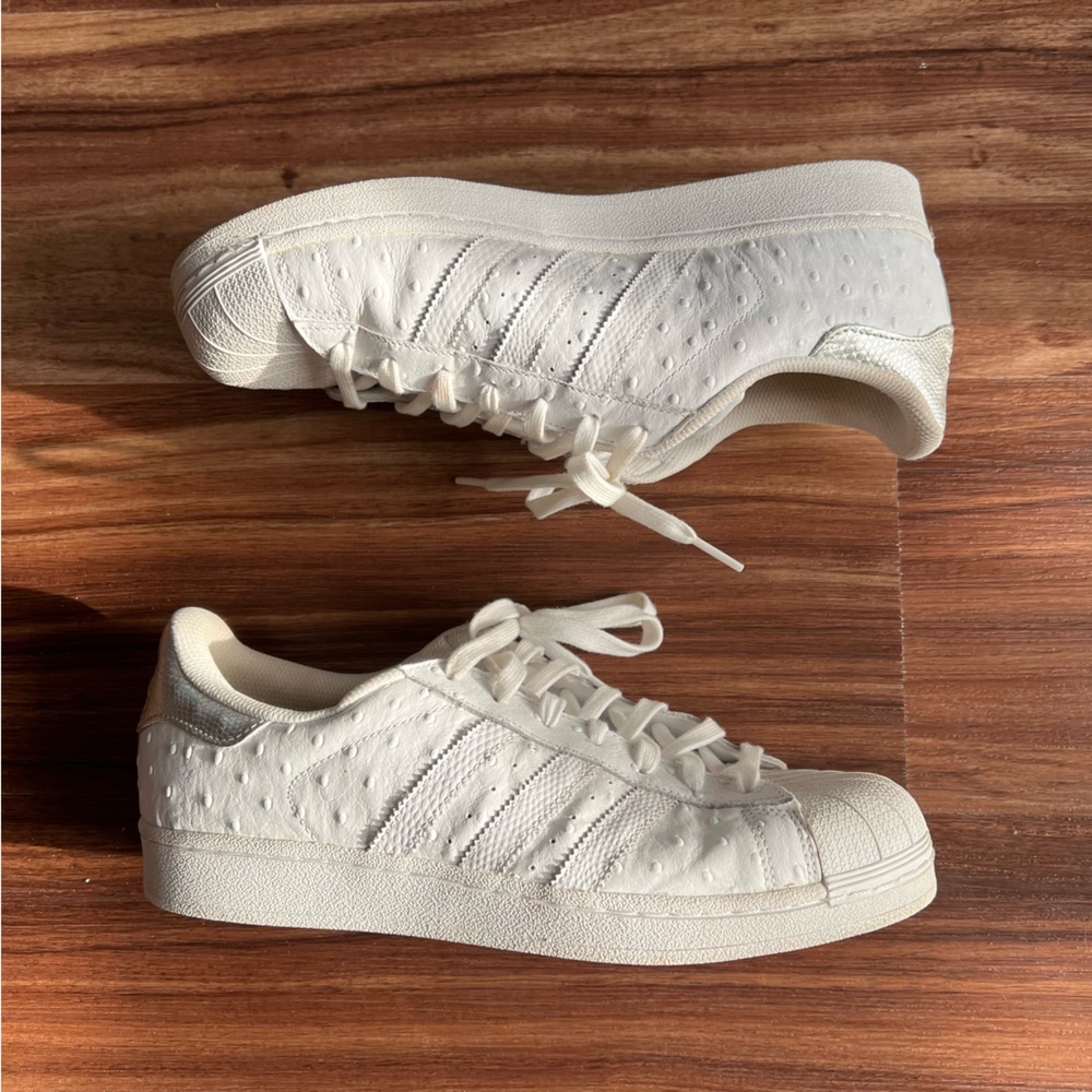 Ostrich skin Leather Pattern adidas superstar. Never Seen Before.